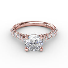 Fana Contemporary Diamond Solitaire Engagement Ring With Hidden Halo