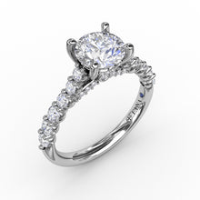 Fana Contemporary Diamond Solitaire Engagement Ring With Hidden Halo