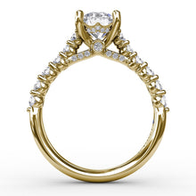Fana Contemporary Diamond Solitaire Engagement Ring With Hidden Halo