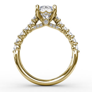 Fana Contemporary Diamond Solitaire Engagement Ring With Hidden Halo