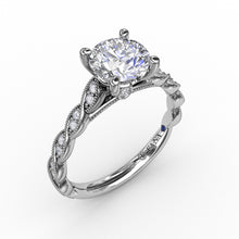 Fana Classic Diamond Solitaire Engagement Ring With Diamond Twist Band
