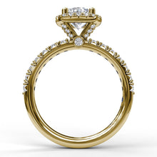 Fana Classic Diamond Halo Engagement Ring with a Gorgeous Side Profile