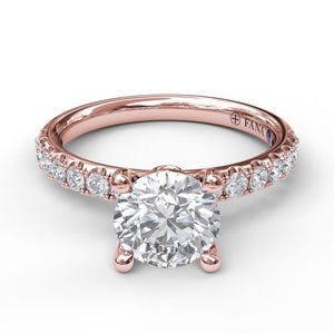 Classic Pave Round Cut Engagement Ring