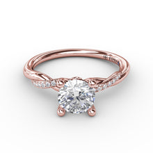 Fana Classic Round Diamond Solitaire Engagement Ring With Twisted Shank