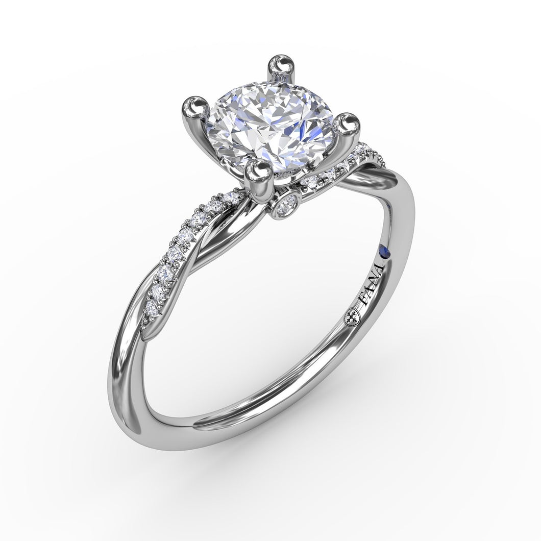 Fana Classic Round Diamond Solitaire Engagement Ring With Twisted Shank