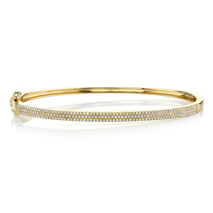 This bangle features pave set round brilliant cut diamonds that tot...