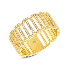 14k Yellow Gold Diamond Cage Ring