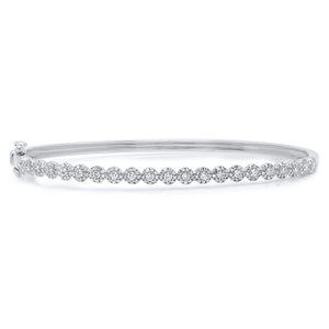 This bangle features .89cts of round brilliant cut diamonds.