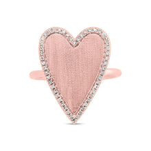 14k White Gold Jumbo Diamond Heart Ring