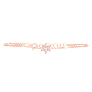 This bracelet features a Star of David in the center with pave set ...