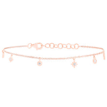 This bracelet features diamond stars that total .15cts.