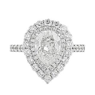 1.37ct E/VS1 Pear Diamond Engagement Ring