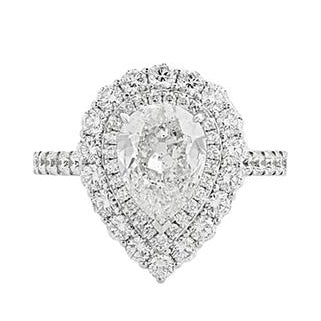 1.37ct E/VS1 Pear Diamond Engagement Ring