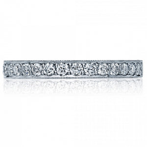 A beautiful platinum band with .45 carats of diamonds channel-set h...
