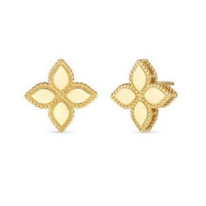 These earrings from Roberto Coin are in 18k yellow gold.
