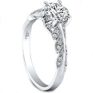 Jeff Cooper Leaf Motif Diamond Engagement Ring