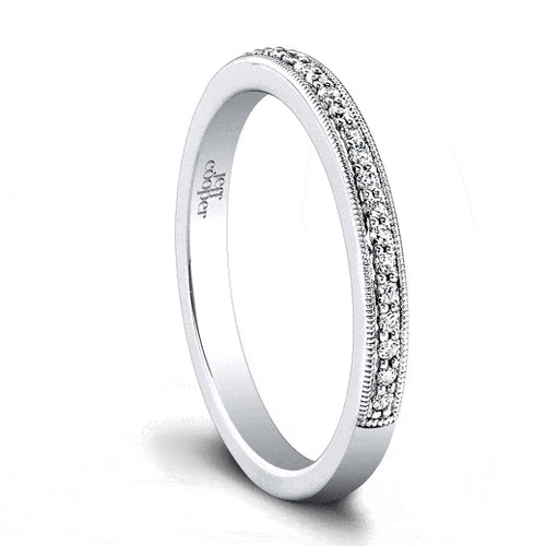 Jeff Cooper Milgrain Pave Diamond Wedding Band-RP1602B