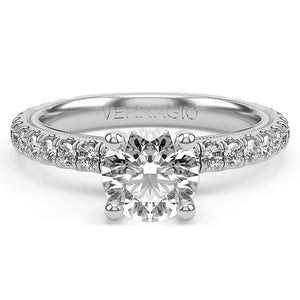 This diamond engagement ring setting by Verragio features pave set ...