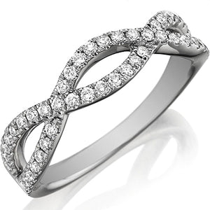 Henri Daussi Pave Twist Diamond Wedding Band