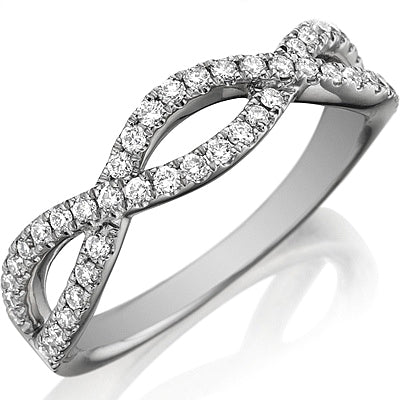 Henri Daussi Pave Twist Diamond Wedding Band