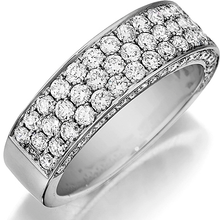 Henri Daussi Triple Row Diamond Band