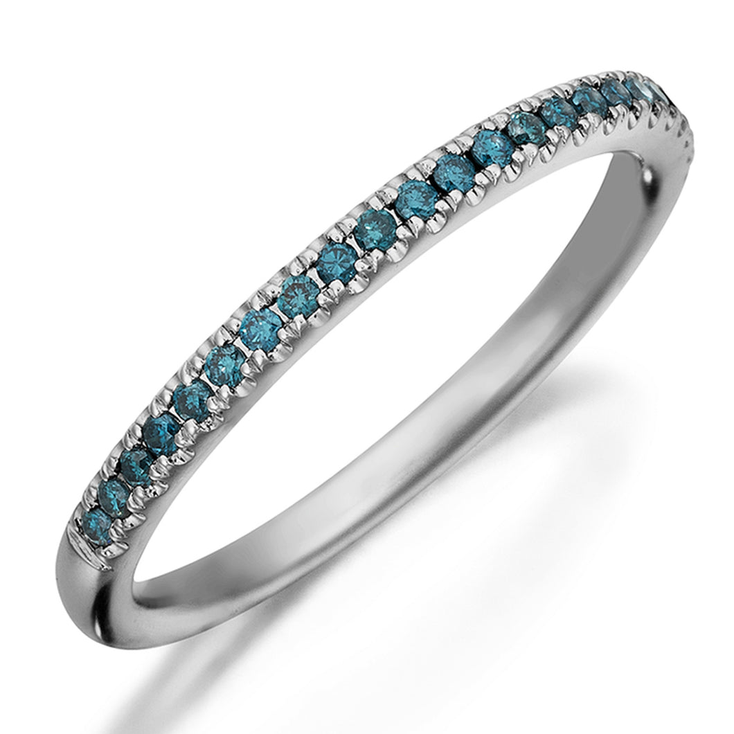 Henri Daussi Blue Diamond Pave Band