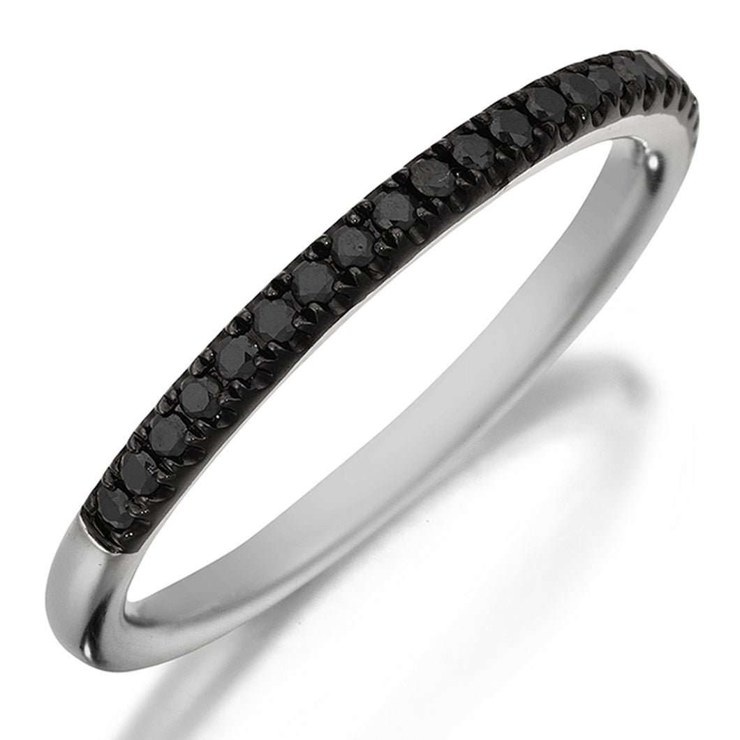 Henri Daussi Black Diamond Pave Band