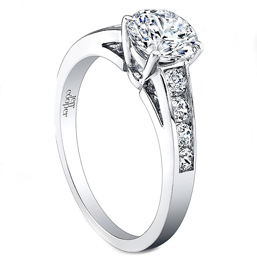 Jeff Cooper Graduated Channel Set Diamond Engagement Ring 18K White Gold: +$770