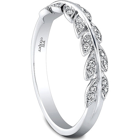 Jeff Cooper Leaf Motif Diamond Wedding Band