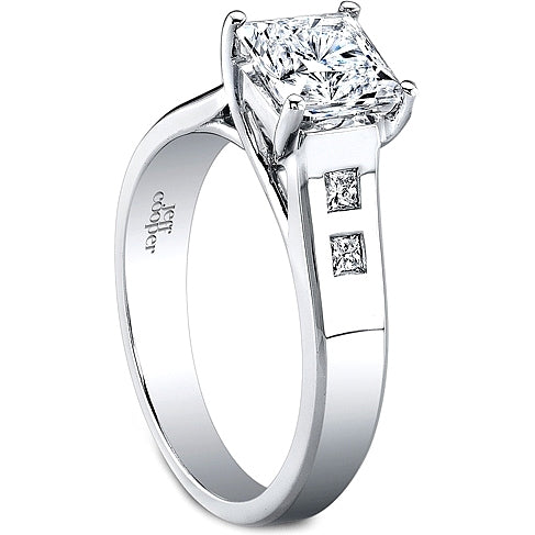 R2964P - Jeff Cooper Trellis Engagement Ring w/ Princess Cut Side