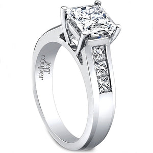 Jeff Cooper Wide Channel-Set Princess Cut Engagement Ring