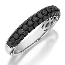 Henri Daussi Domed 3-Row Black Diamond Pave Band