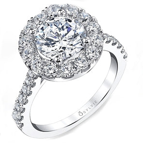 Sylvie Halo Diamond Engagement Ring