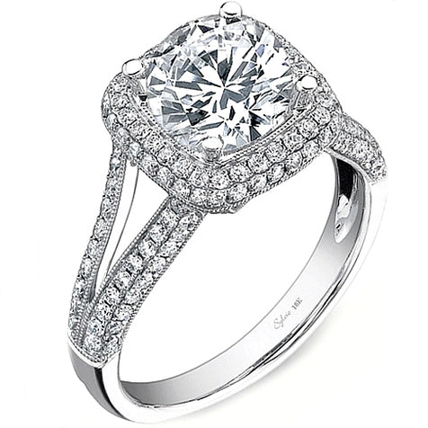 Sylvie Split Shank Diamond Engagement Ring