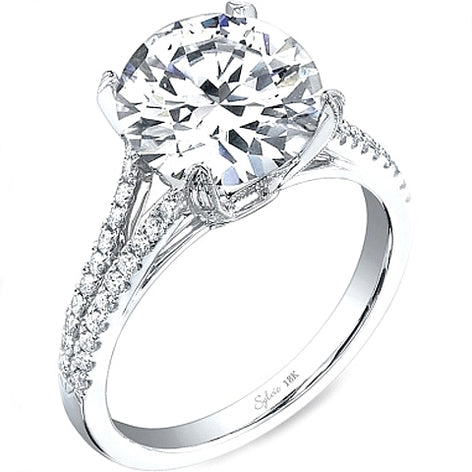 Split-Shank Diamond Engagement Ring in Platinum