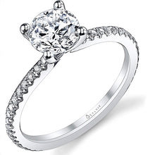Sylvie Thin Pave Diamond Engagement Ring