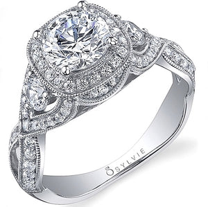 Sylvie Twist Shank Diamond Engagement Ring