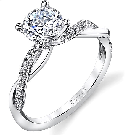 Sylvie Twist Shank Diamond Engagement Ring