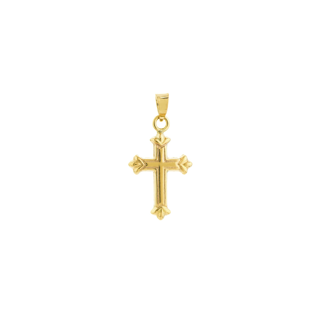Mini cross pendant in yellow gold
