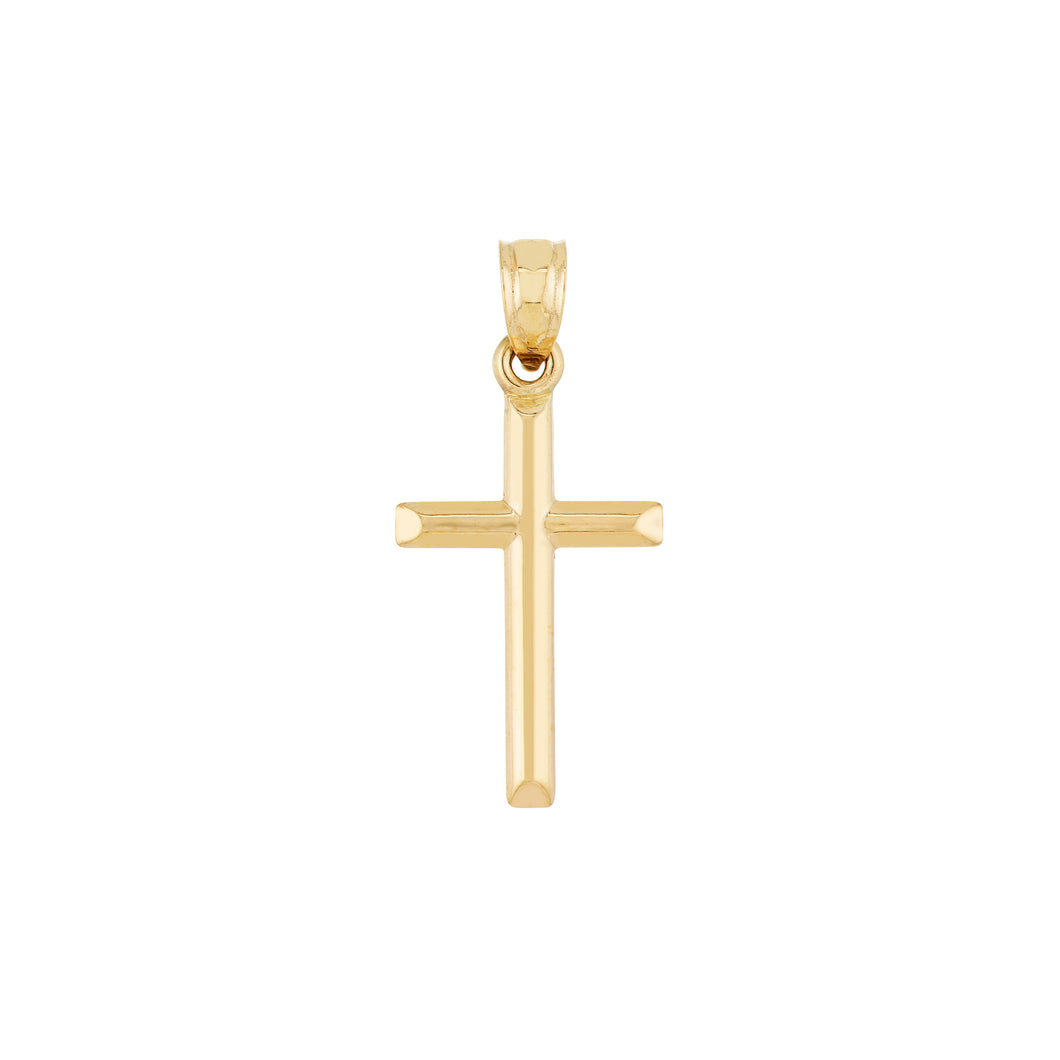 simple cross pendant in yellow gold