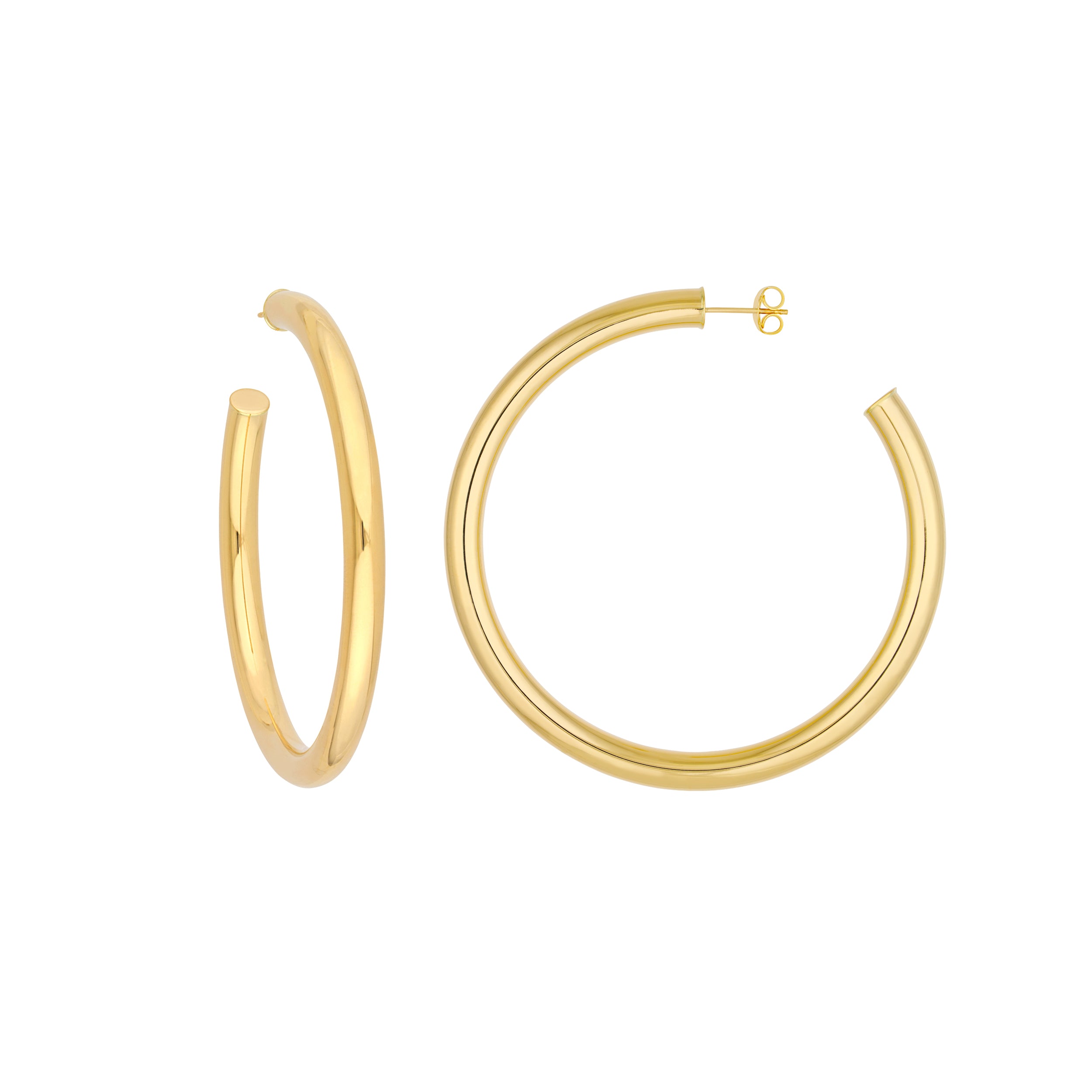 425-2394 14k Yellow Gold 60MM Hoops – Gross - Main Image