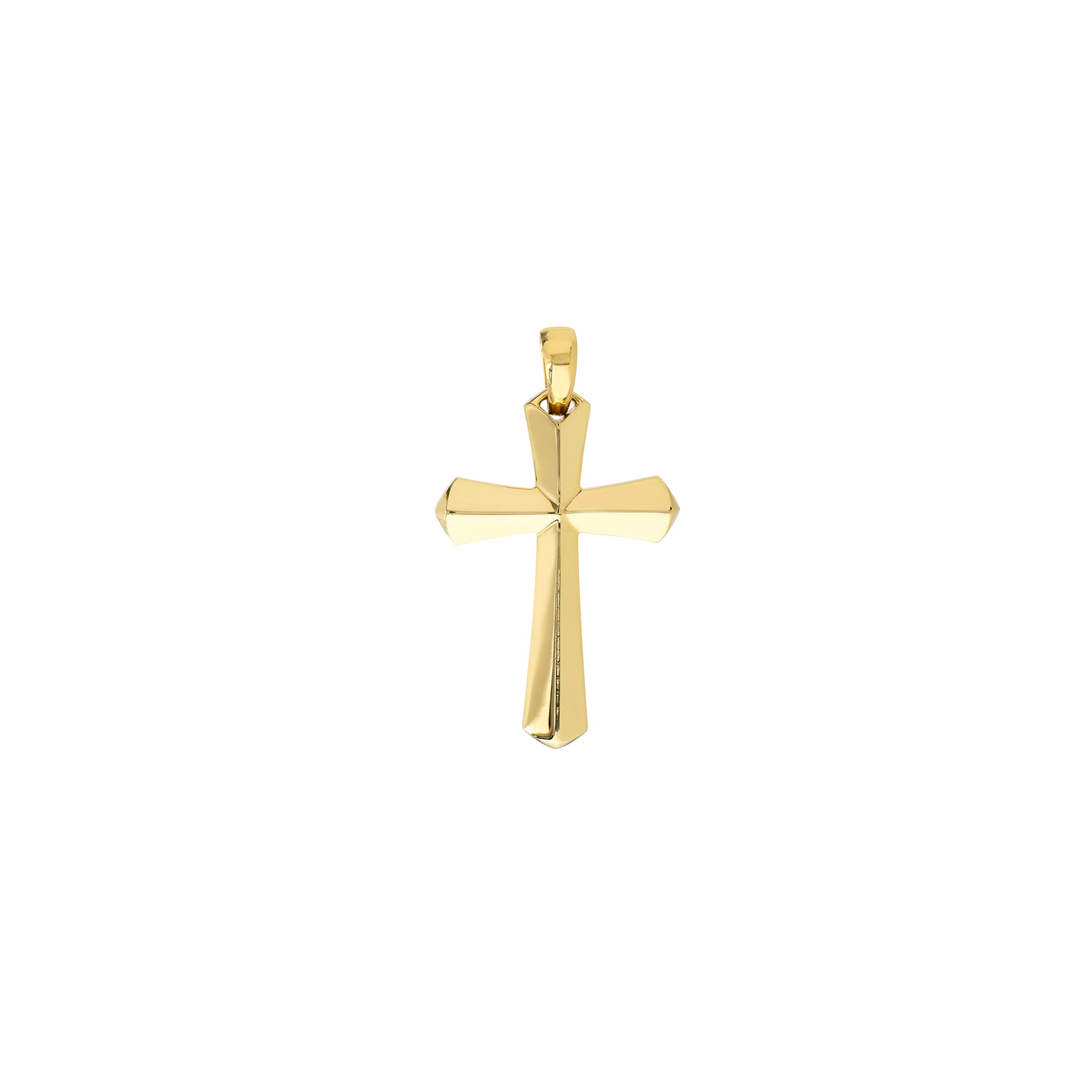 14k Yellow Gold Cross Religious Pendant (Size 21 x 11 mm) 