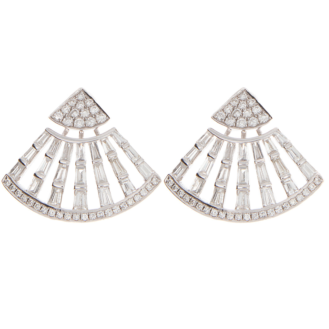 3.21ct 18k White Gold Diamond Earrings