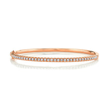 This diamond bangle features .88cts of round brilliant cut diamonds.