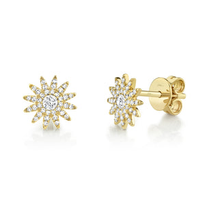 These diamond earrings feature round brilliant cut diamonds that to...
