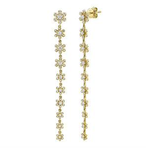 These earrings feature round brilliant cut diamonds that total .91cts.
