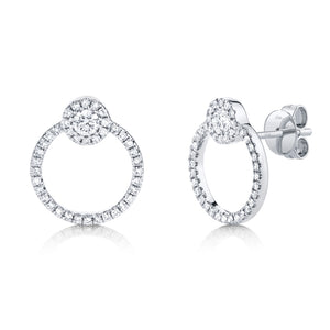 These earrings feature round brilliant cut diamonds that total .39cts.