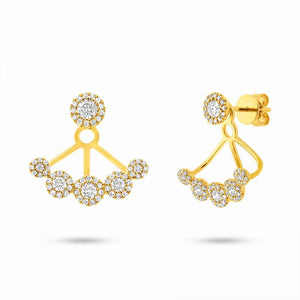 These earrings feature round brilliant cut diamonds set in a stud w...