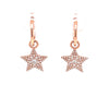 14k Rose Gold Diamond Star Drop Earrings