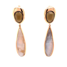 14k Rose Gold Smoky Topaz Drop Earrings 360 video view